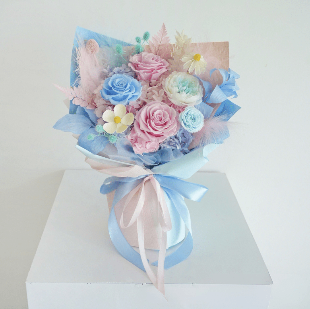 Ethereal Dreams - Pastel Preserved Flower Bouquet - Flowers - box - Preserved Flowers & Fresh Flower Florist Gift Store