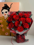 Hana (Rose) - Red Rose with Eucalyptus - Flowers - Grand - Preserved Flowers & Fresh Flower Florist Gift Store