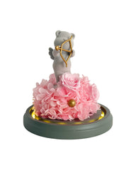 Cupid Bear - Flowers - Pink - Preserved Flowers & Fresh Flower Florist Gift Store