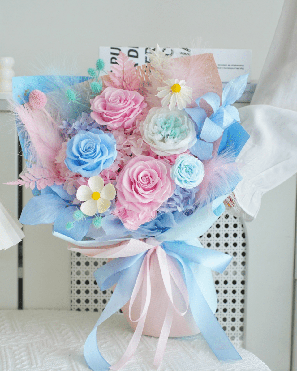 Ethereal Dreams - Pastel Preserved Flower Bouquet - Flowers - box - Preserved Flowers & Fresh Flower Florist Gift Store