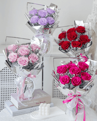 Galaxy 7 Rose Preserved Flower Bouquet - Valentine's Day Special - Flowers - red - Preserved Flowers & Fresh Flower Florist Gift Store