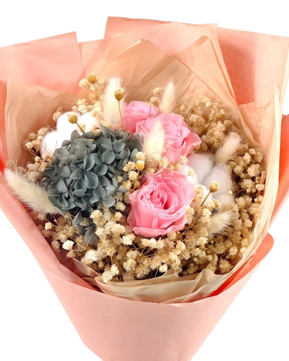 Kaitlyn (Preserved Bouquet) - Flowers - Peach - Preserved Flowers & Fresh Flower Florist Gift Store