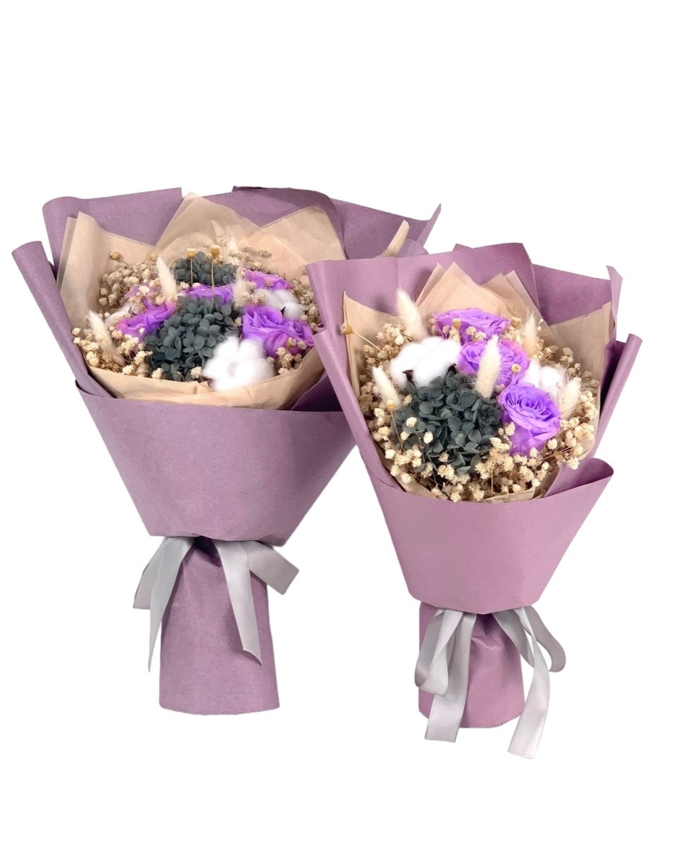 Kaitlyn (Preserved Bouquet) - Flowers - Purple - Preserved Flowers & Fresh Flower Florist Gift Store