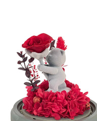 Proposal Bear Red Rose Bouquet - Flowers - Preserved Flowers & Fresh Flower Florist Gift Store