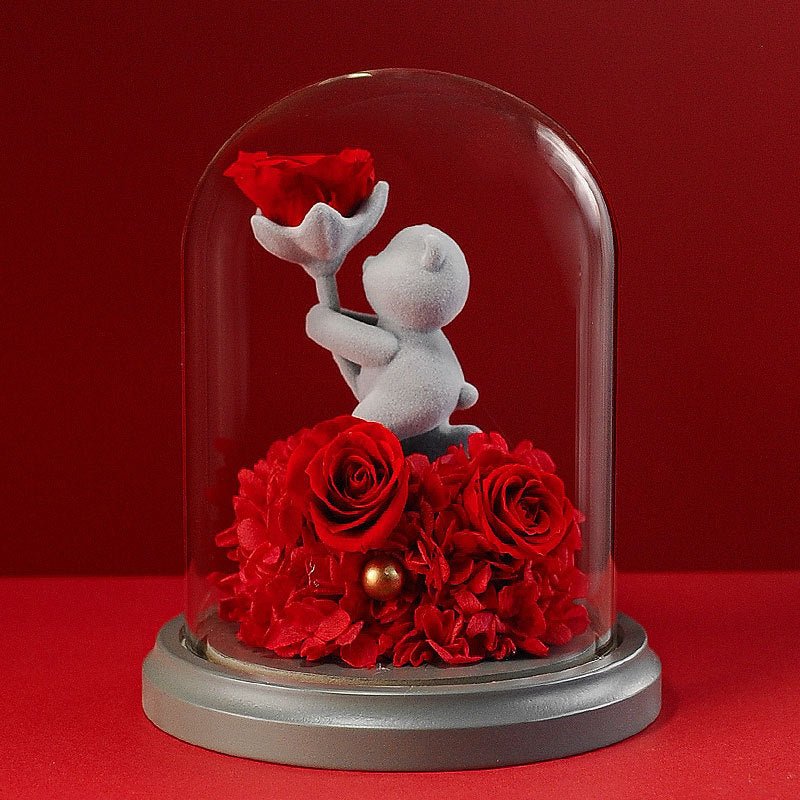 Proposal Bear Red Rose - Flowers - Preserved Flowers & Fresh Flower Florist Gift Store