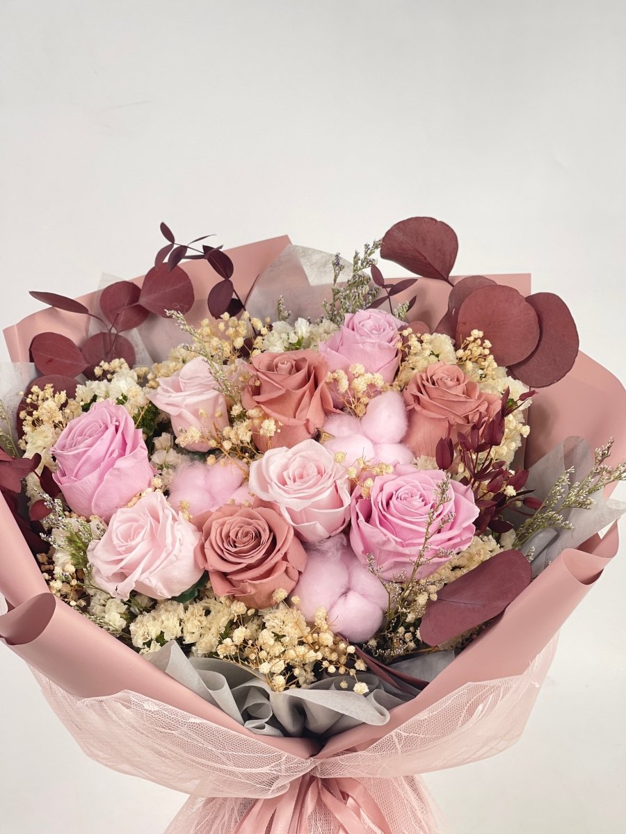 Sakurairo - Pink Preserved Flower Bouquet - Flowers - Grand - Preserved Flowers & Fresh Flower Florist Gift Store