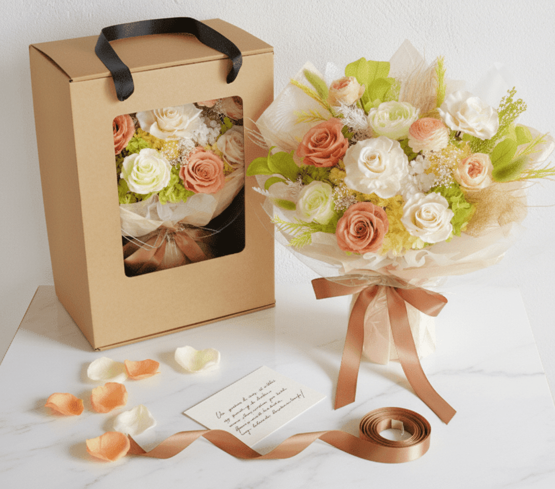 SUMMER. - Mothers Day Preserved Bouquet - Flowers - Blue - Preserved Flowers & Fresh Flower Florist Gift Store