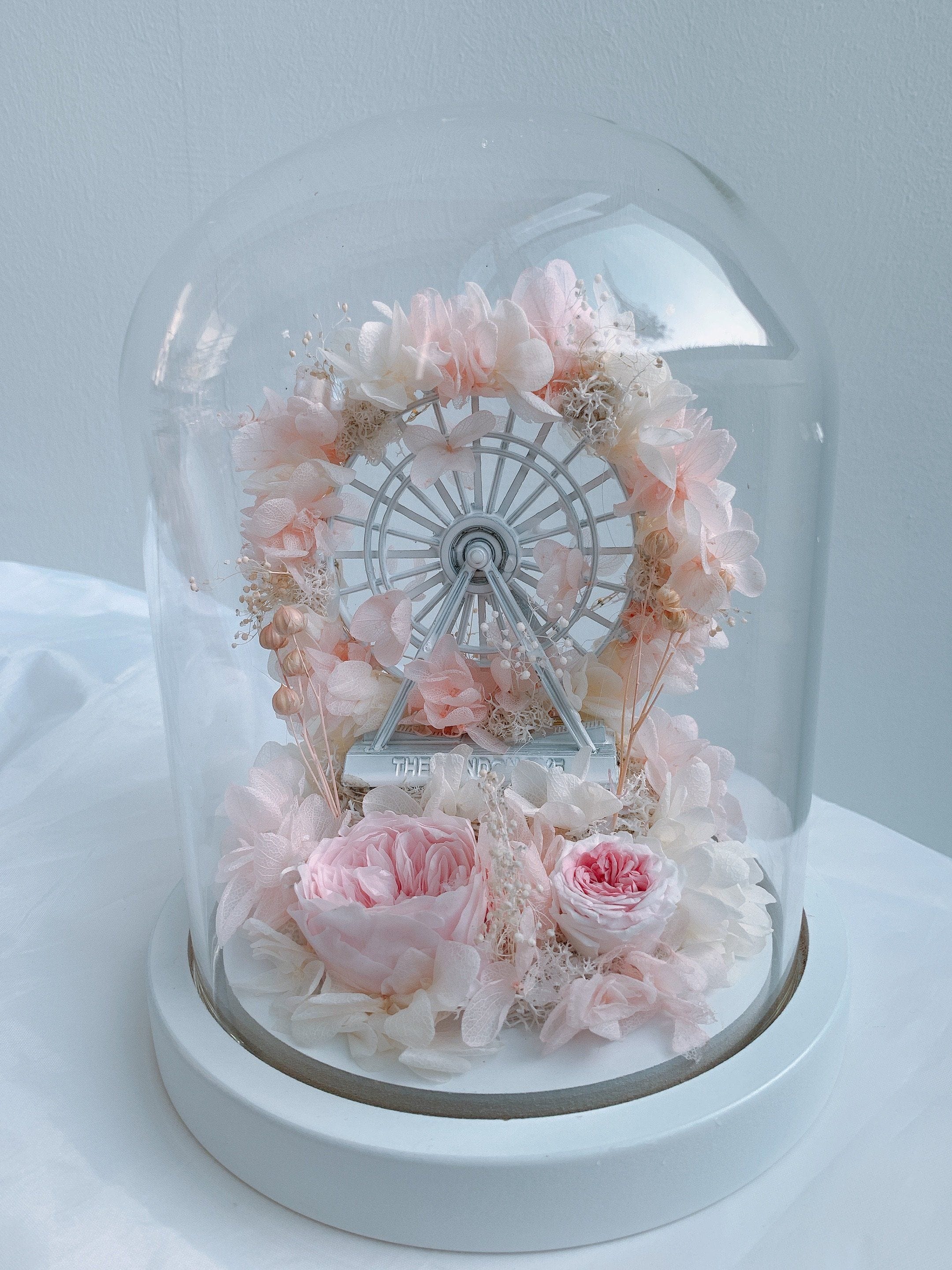 Akira Ferris Wheel Dome - Flower - Pink あきら - Preserved Flowers & Fresh Flower Florist Gift Store