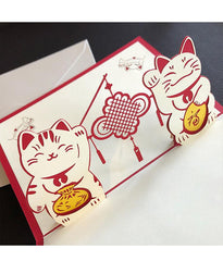 Lucky Cat Pop Up Card - Add Ons - Preserved Flowers & Fresh Flower Florist Gift Store