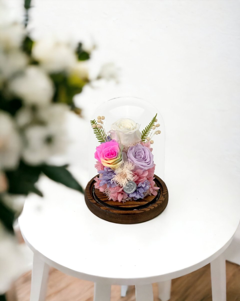 Aika Roses Dome - Rainbow - Flower - Preserved Flowers & Fresh Flower Florist Gift Store