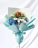 Kimiko - Handmade Crochet Flower Bouquet, Blue - Flower - Upsize - Preserved Flowers & Fresh Flower Florist Gift Store