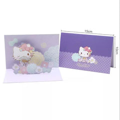 Sanrio Pop Up Card - Add Ons - Hello Kitty Purple - Preserved Flowers & Fresh Flower Florist Gift Store